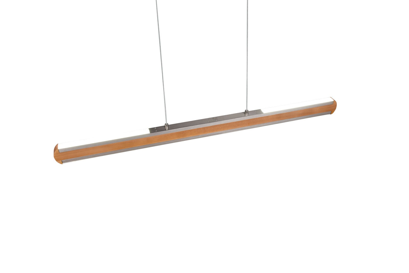 TRIO LED Pendellampe DEACON 110 cm grau /Naturholz