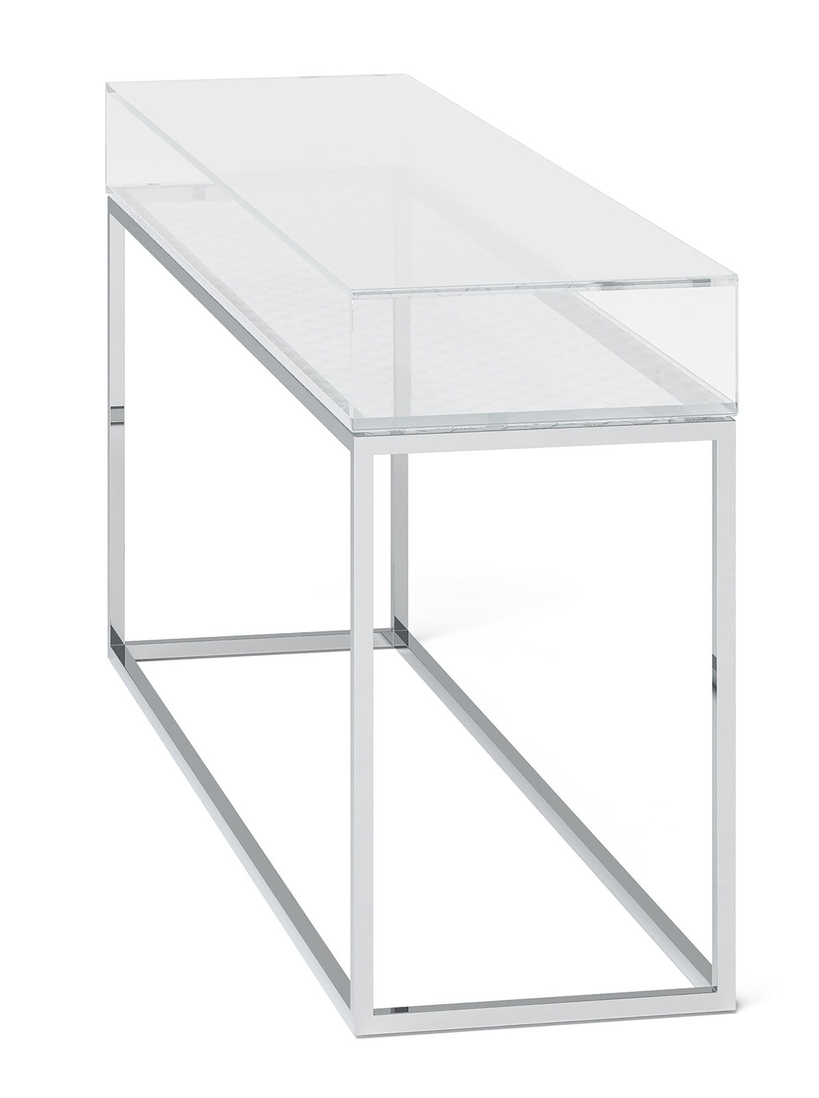 JOOP! Regal CUBE 120 x 56 cm silberfarbig / Glas Optiwhite