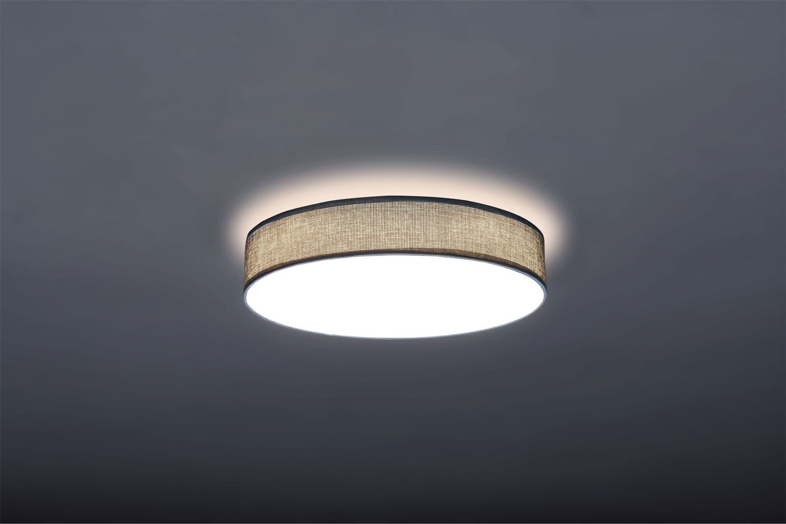 GLOBO LED Deckenlampe TED 30 cm Stoffschirm grau