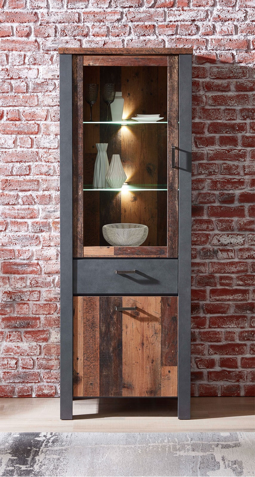 Vitrine CARDIFF 69 cm matera /grau 