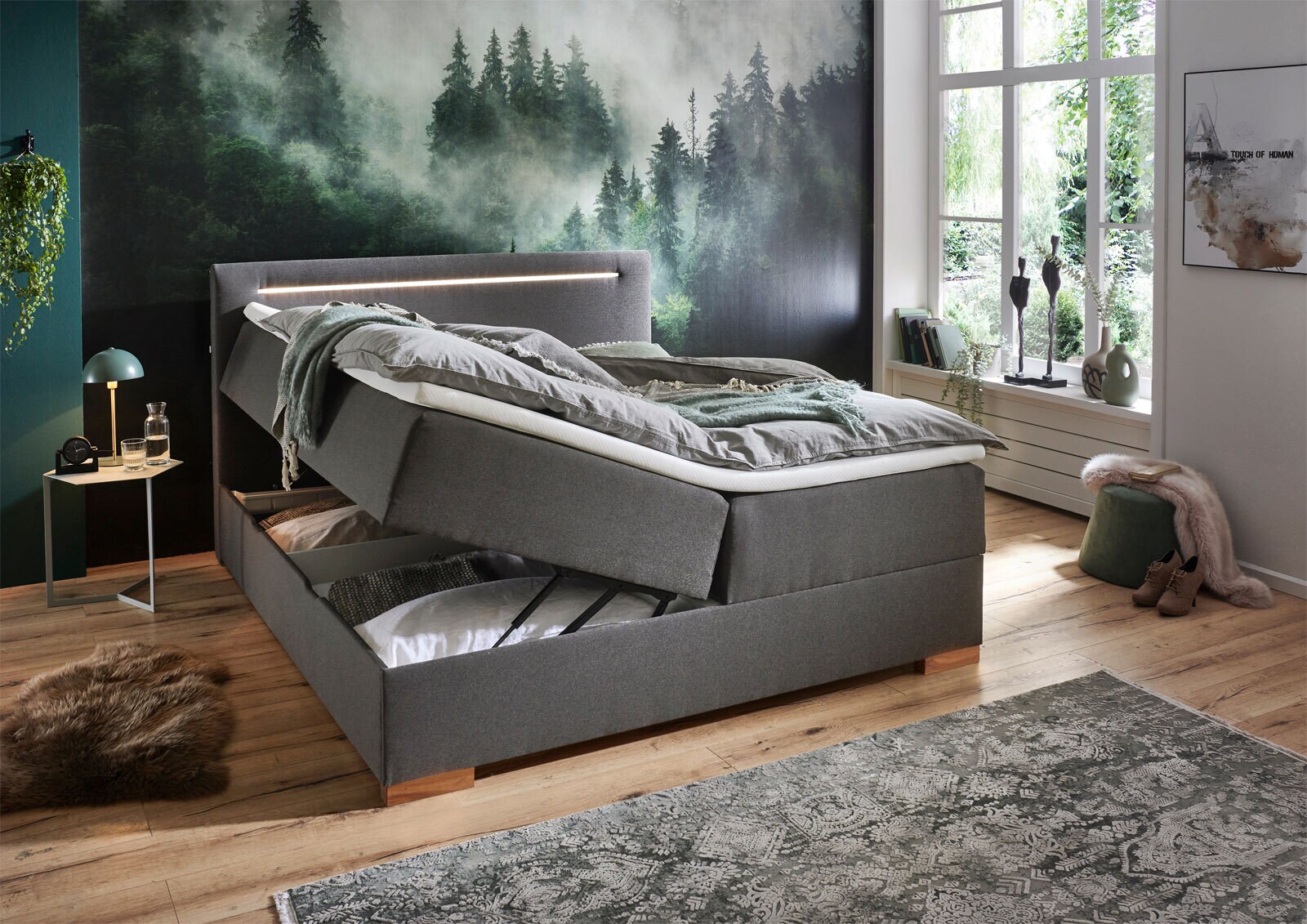 Boxspringbett COOPER 180 x 200 cm anthrazit