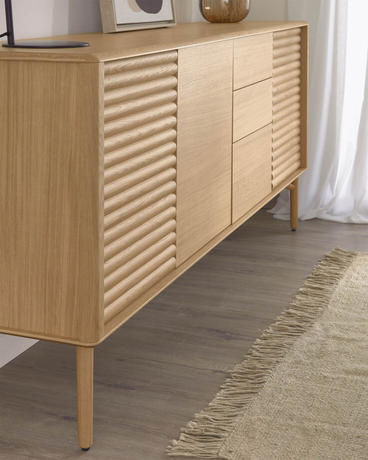Kave Home Sideboard LENON 200 x 86 cm Eiche
