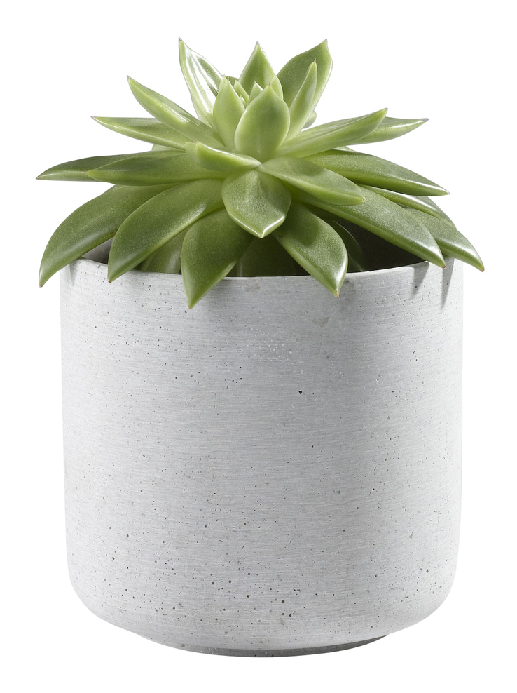 Deko Übertopf rund 16 cm grau