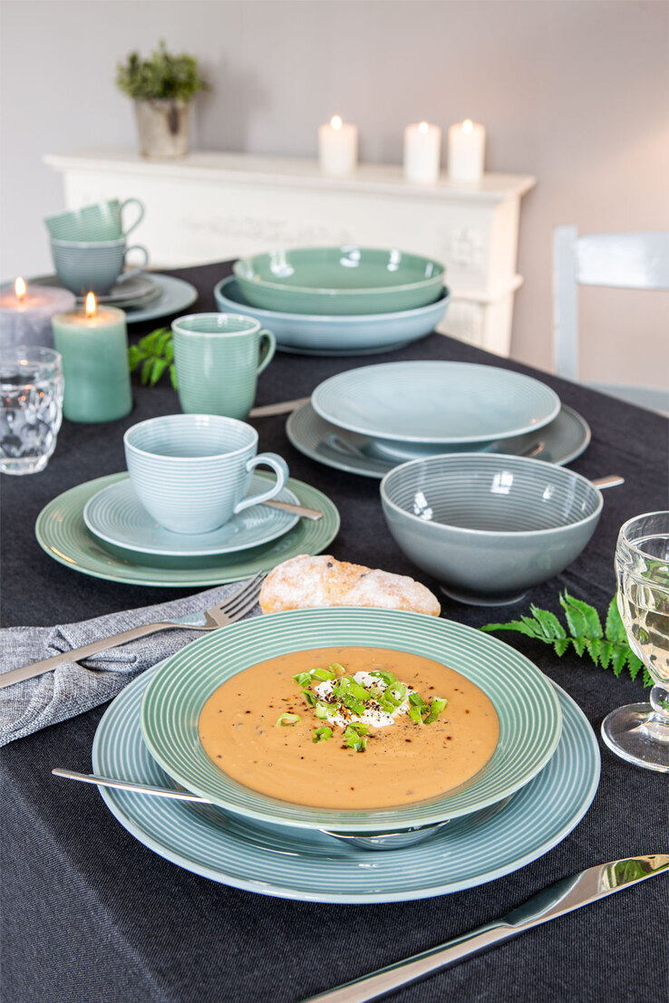 Seltmann Weiden Milchkaffee-Tasse BEAT COLOR GLAZE 6er Set arktisblau