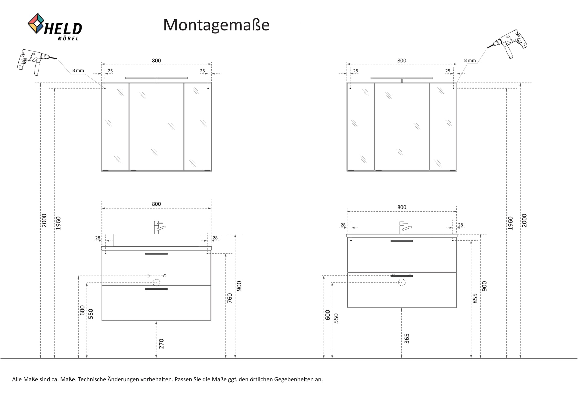 Bad-Spiegelschrank LÜTTICH beige 60cm