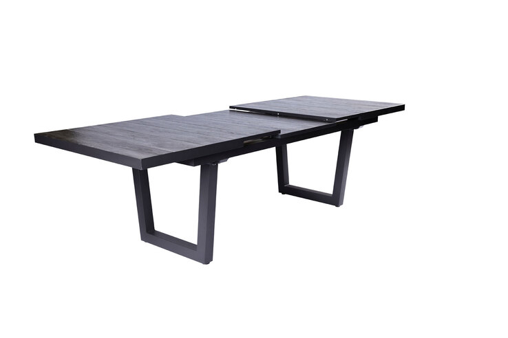 Garden FLAIR Gartentisch LENA V 200-260 x 100 cm anthrazit /Holzoptik anthrazit