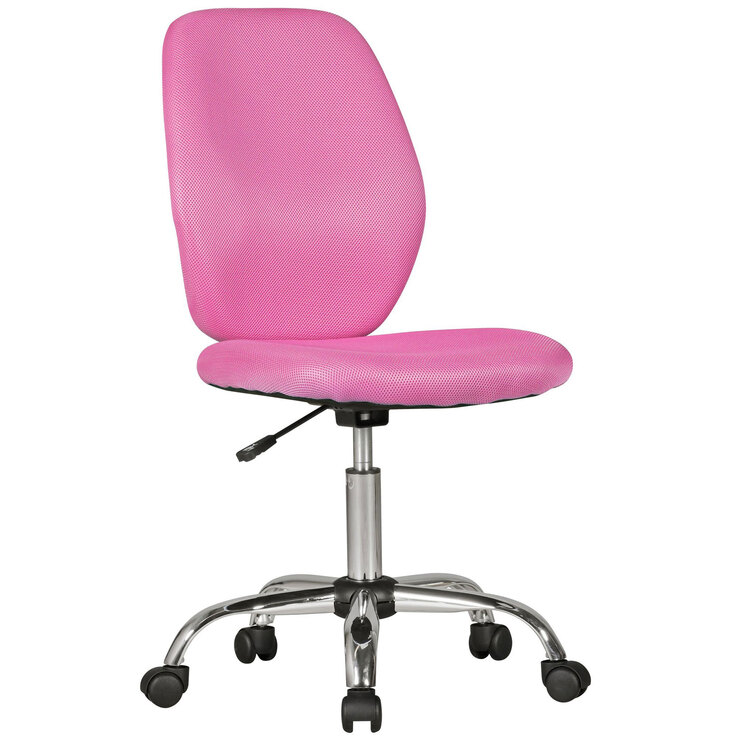 Schreibtischstuhl Mesh Silberfarbig/ Pink