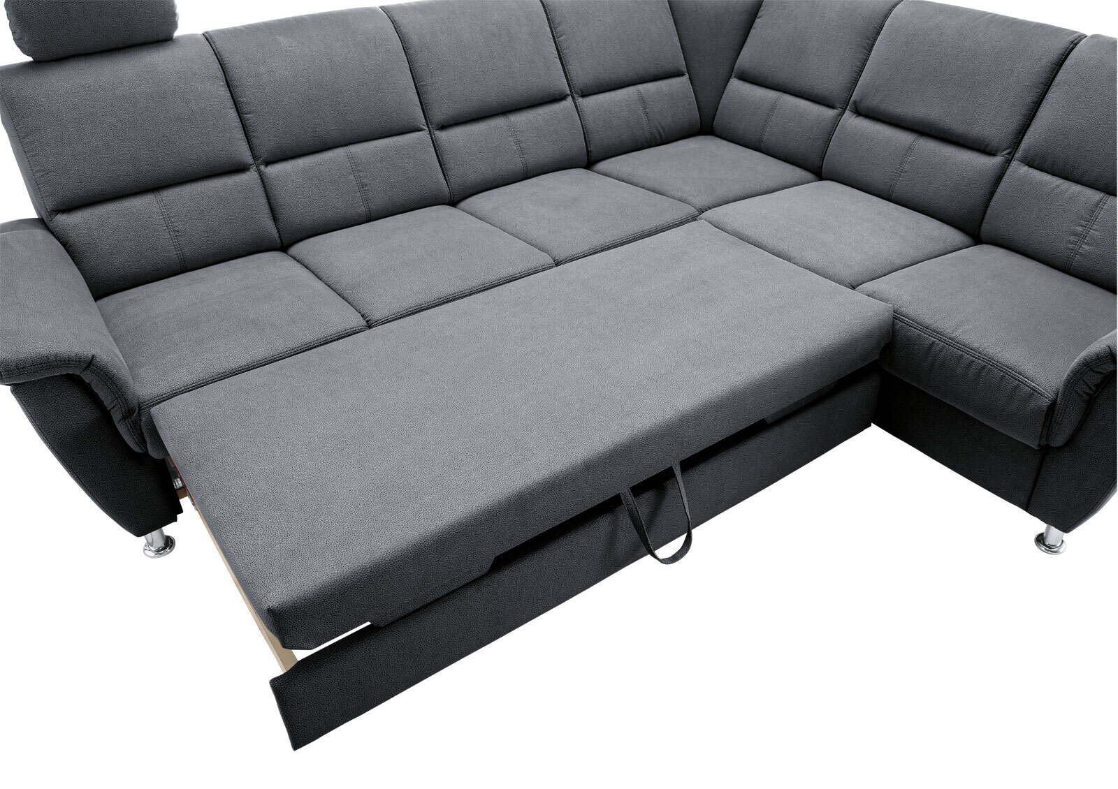 Ecksofa PRECILLIA 268 x 222 cm grau