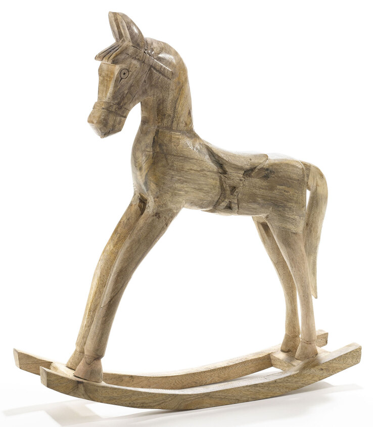 casaNOVA Weihnachten Deko Objekt Schaukelpferd 43 cm Holz