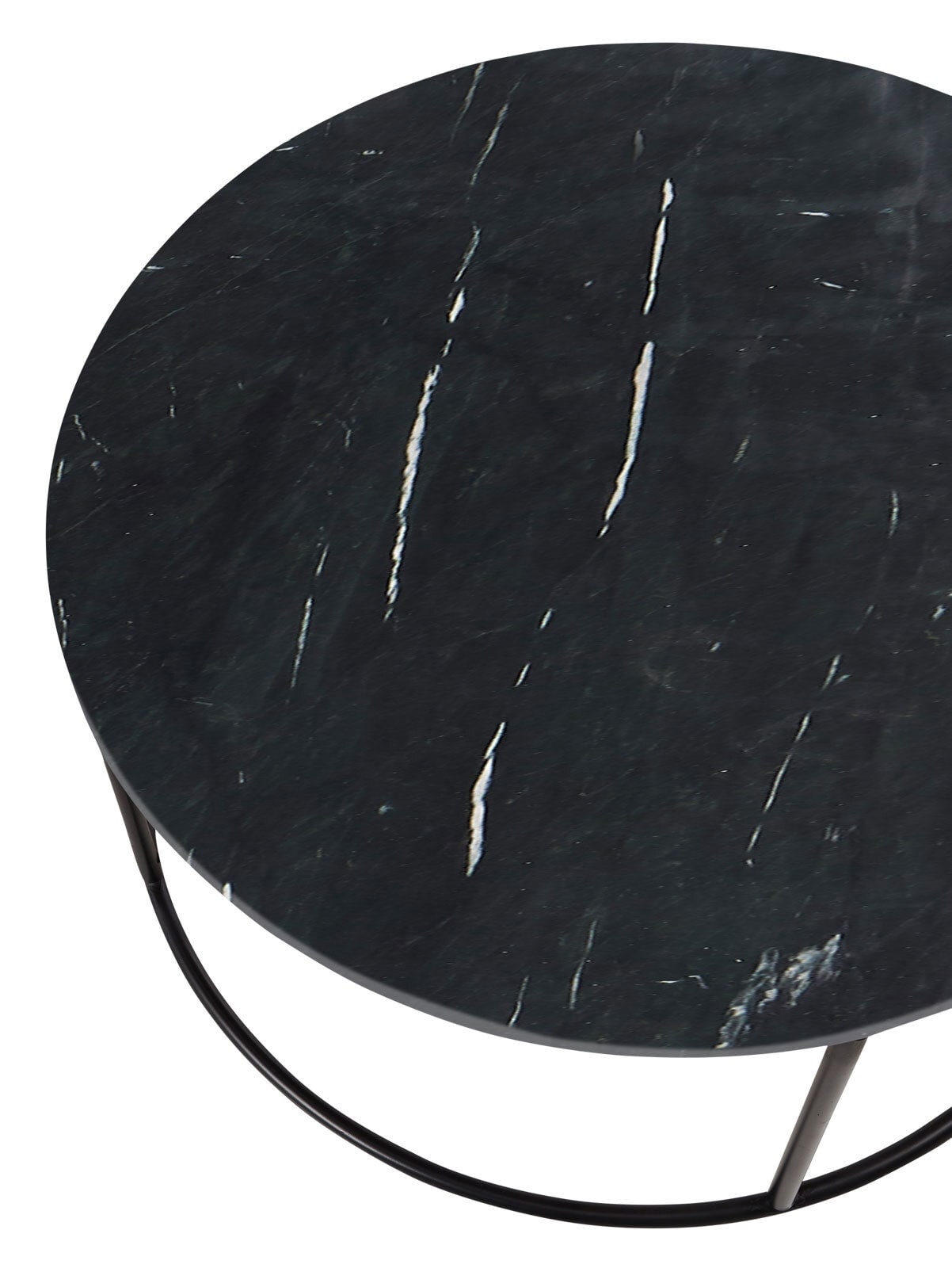 CASAVANTI Couchtisch rund BELFORT 80 cm Marmoroptik schwarz