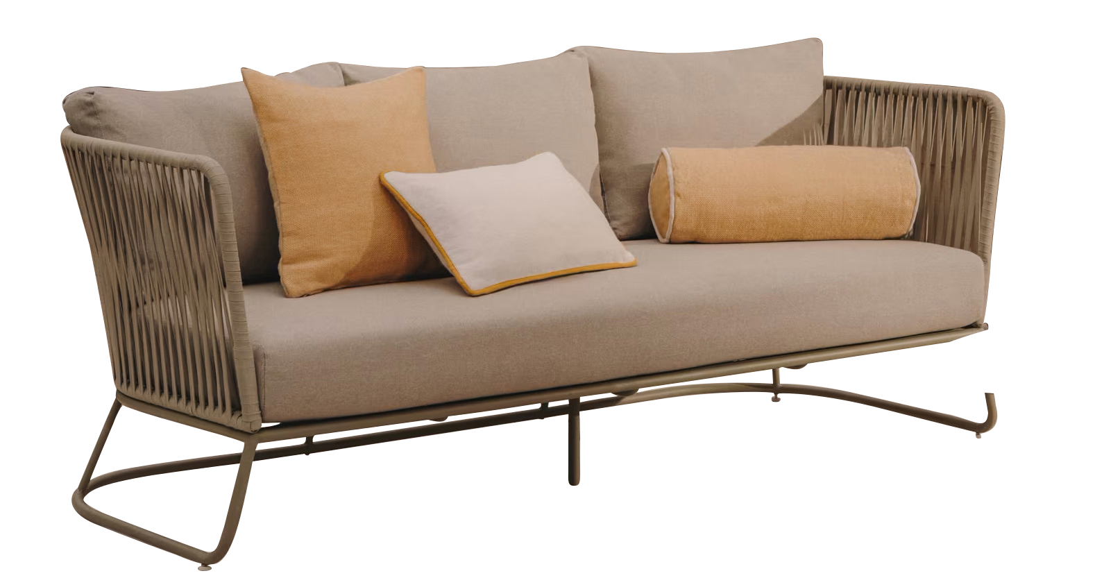 Kave Home Gartensofa SACONCA grün /naturfarbig