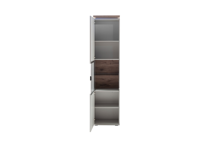 CASAVANTI Vitrine AMANTEA 50x207 cm Weiß / Viking Oak