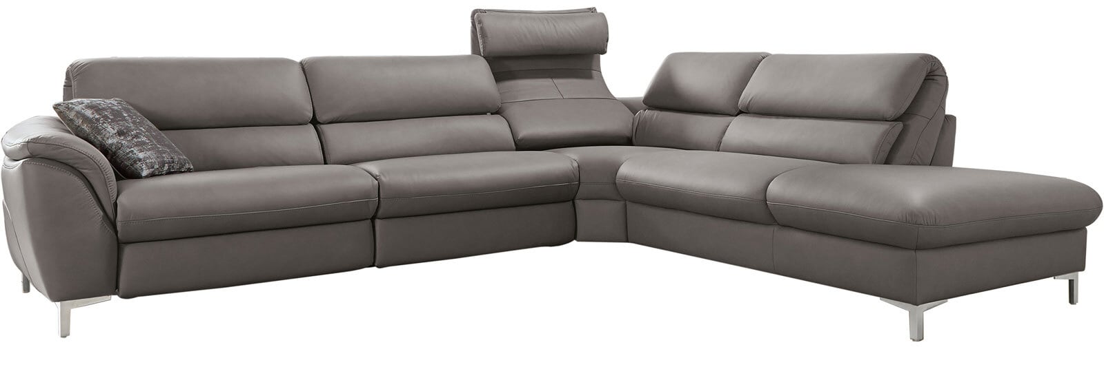 MONDO Ecksofa BAVERO mit Funktion Leder granitgrau