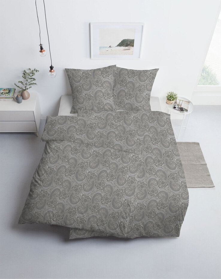 ESTELLA Jersey-Bettwäsche PAISLEY 135 x 200 cm silberfarbig