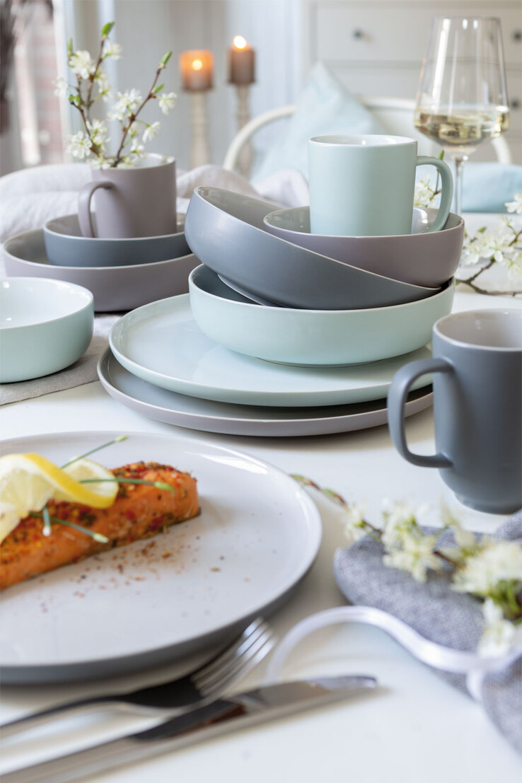 Ritzenhoff & Breker Dessertteller JASPER 6er Set grau/ weiß