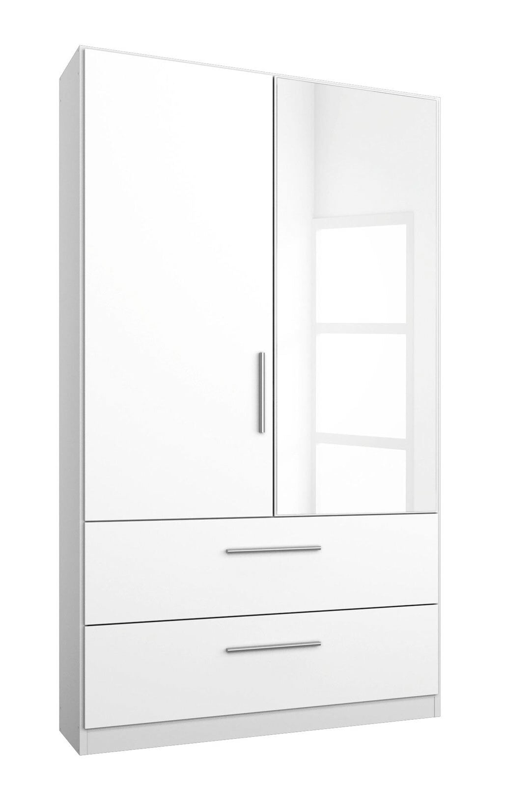 Kleiderschrank MANJA 91 x 197 cm Alpinweiß/Spiegel