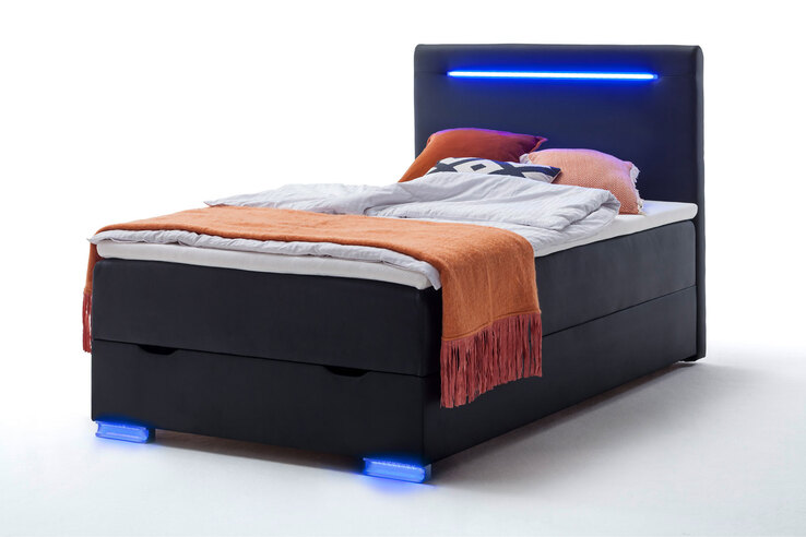 Boxspringbett LAS VEGAS 140 x 200 cm schwarz