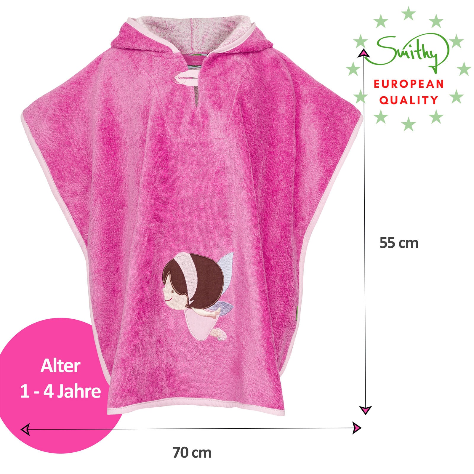 Smithy Badeponcho ELFE 55 x 70 cm pink