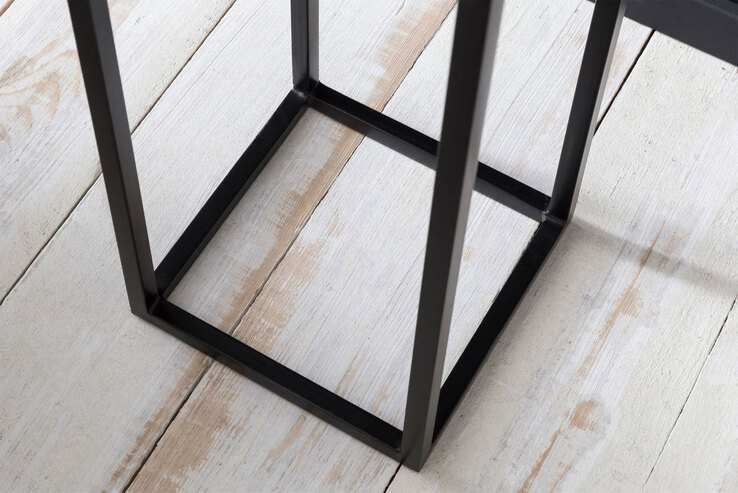 Beistelltisch 30 x 30 cm schwarz/ braun
