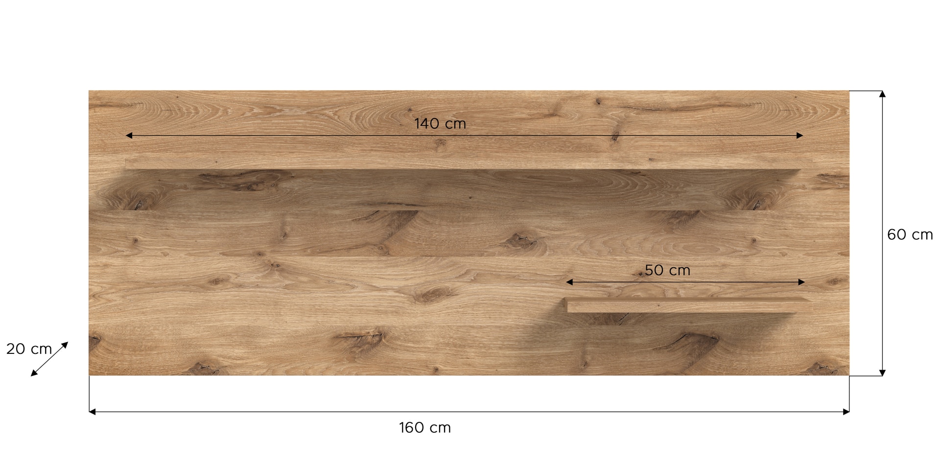 Wandboard WOODY 160x60 cm Braun