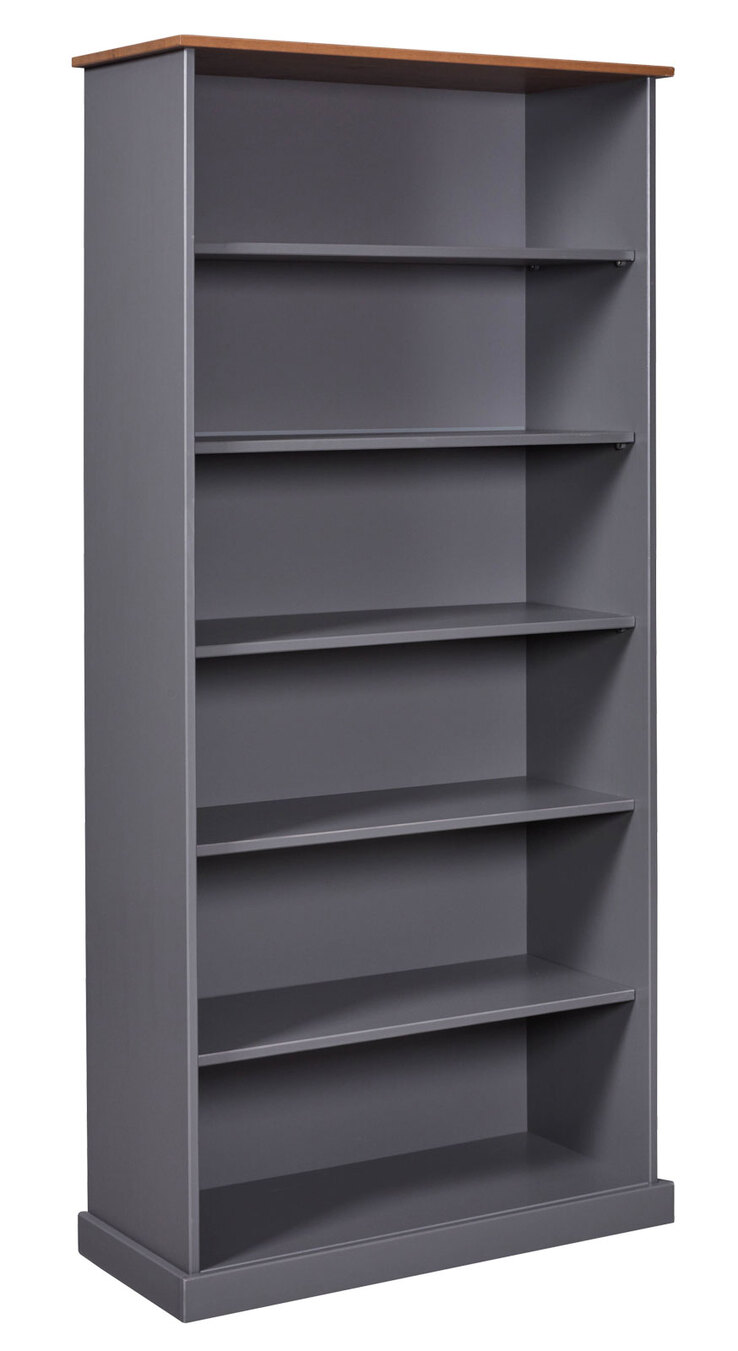 Regal NICLAS 90x190x38,1 cm Massivholz grau