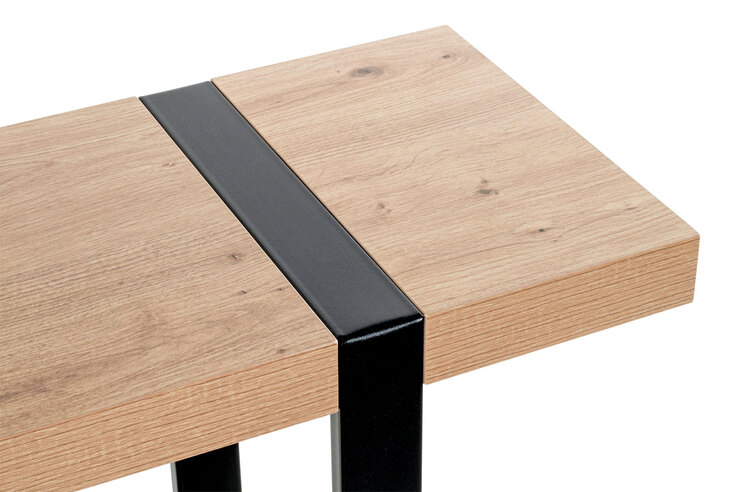 Konsolentisch 120 x 30 cm Schwarz/ Eiche