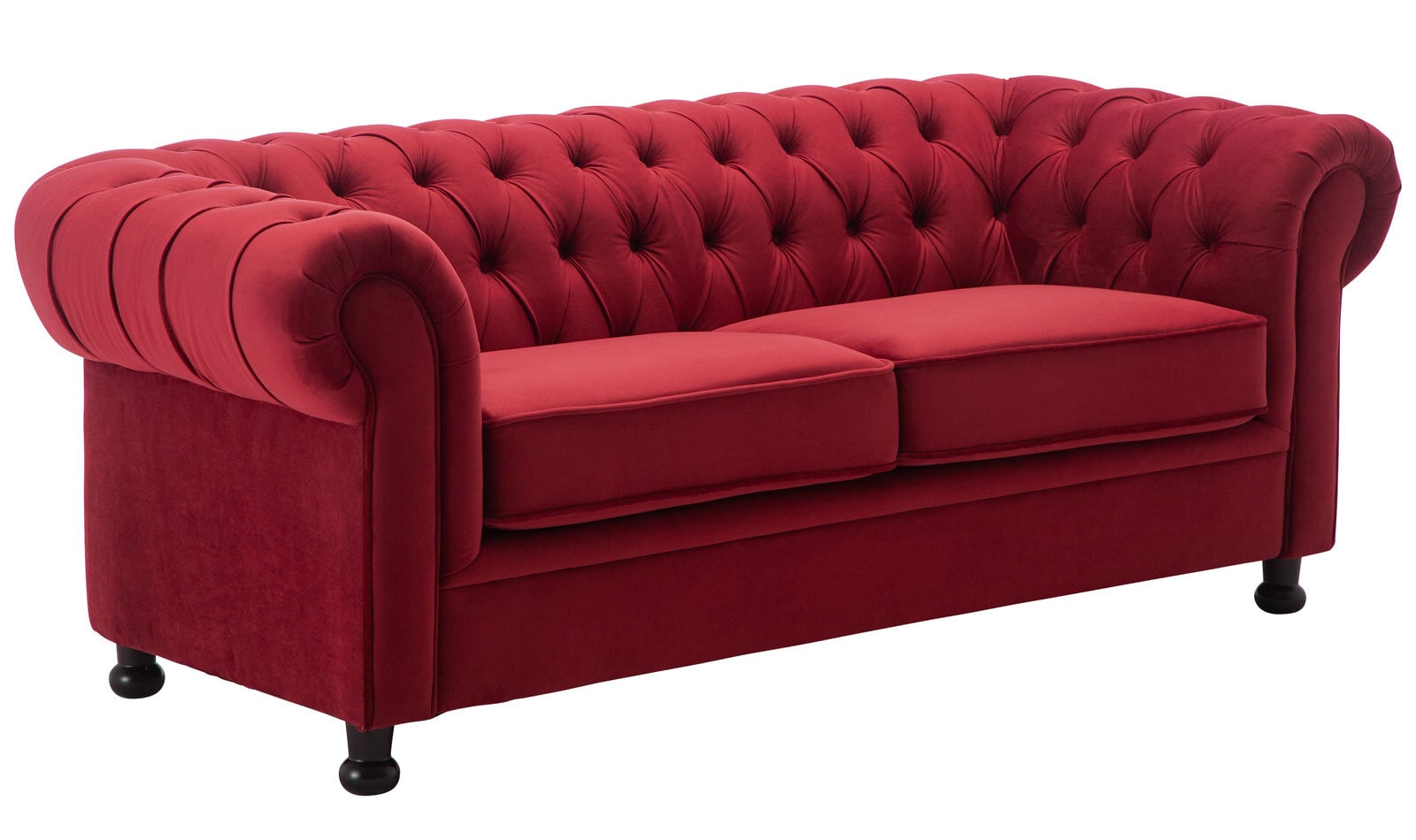 Sofa 3-Sitzer LONDON Stoffbezug rot