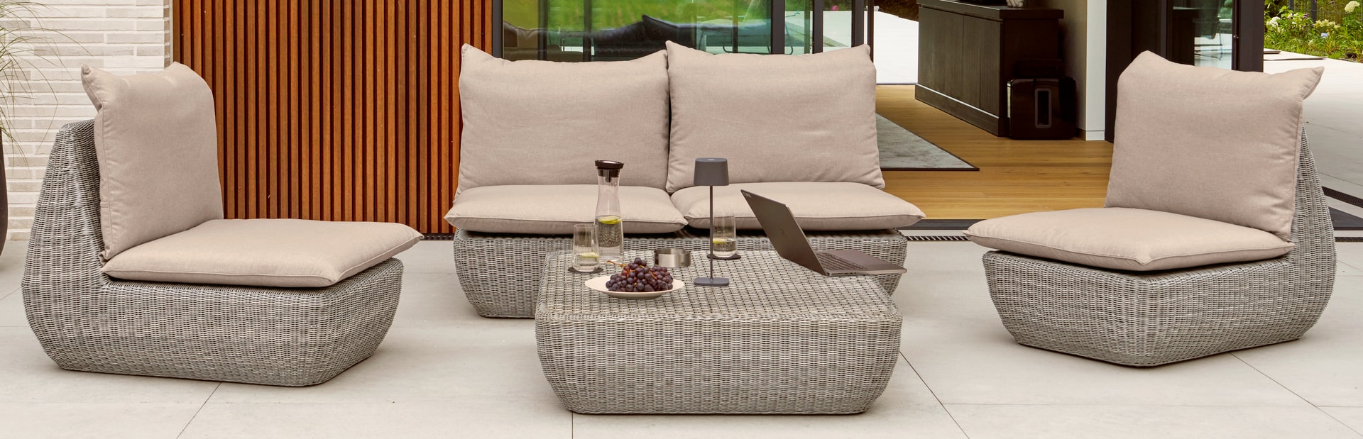 Garden FLAIR Loungemöbel Set EMMA 4-teilig beige-grau