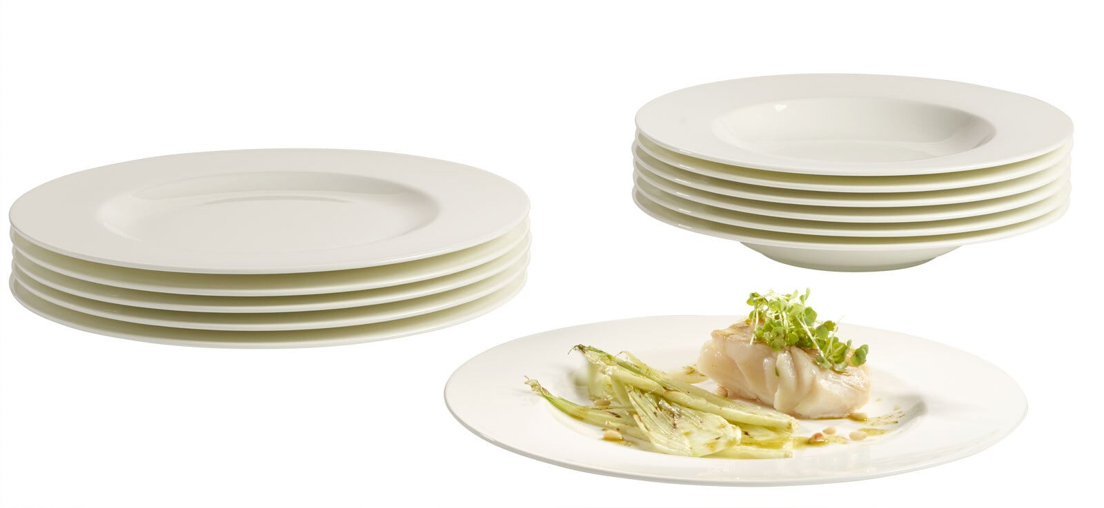 Villeroy & Boch Tafelservice NOBLESSE 12-teilig cremeweiß