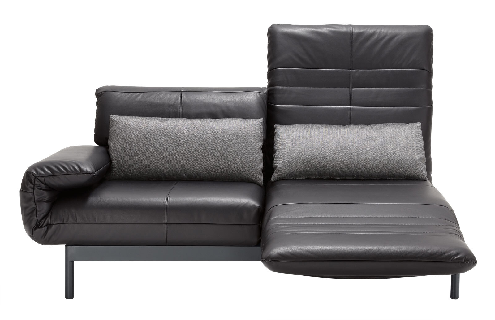 ROLF BENZ Ledersofa 3-Sitzer PLURA schwarz