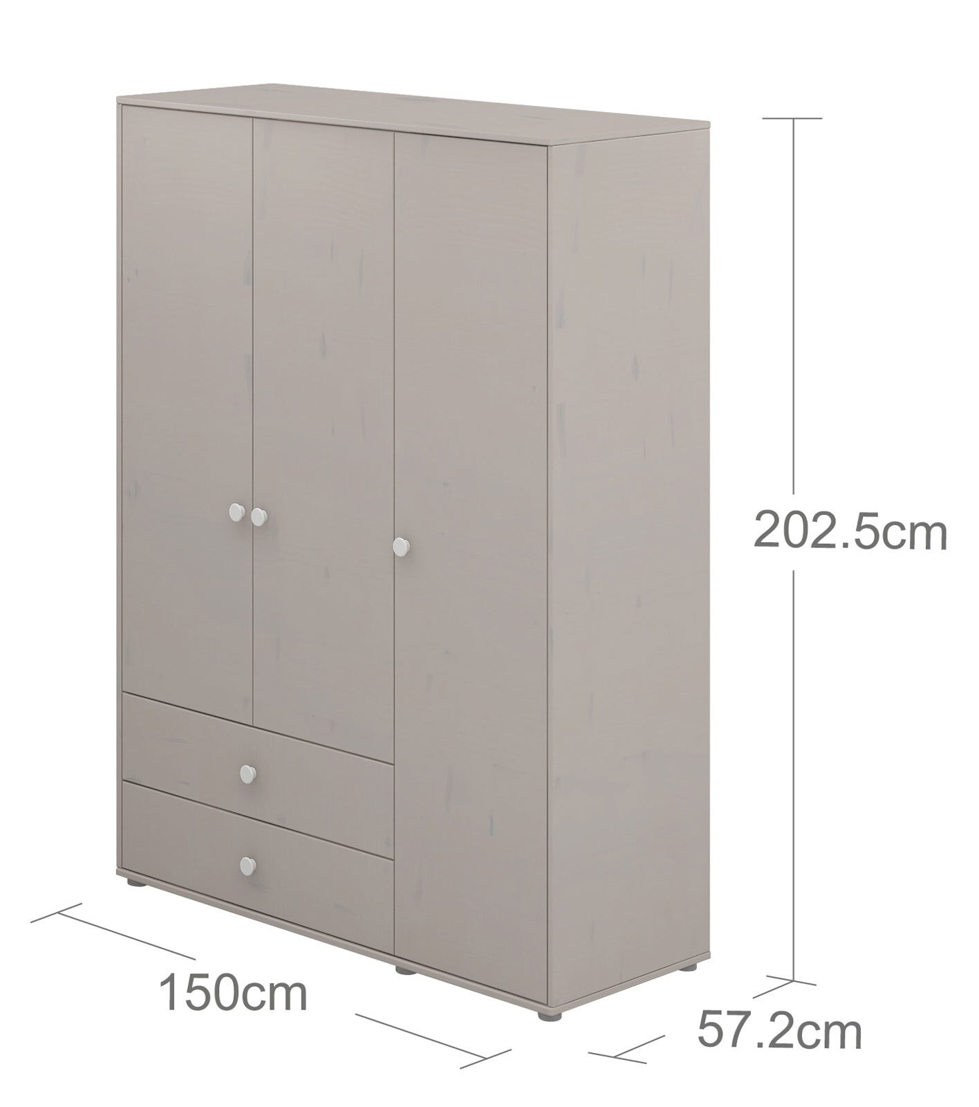 FLEXA Baby-Kleiderschrank CLASSIC grau