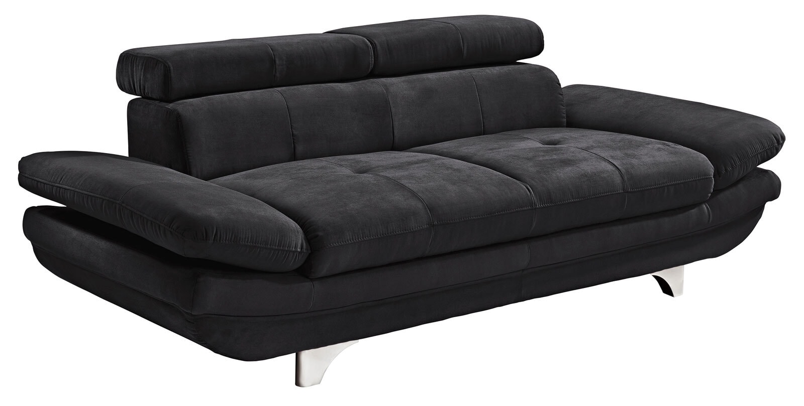 Sofa 2-Sitzer COTTA 104 x 218 cm Stoffbezug lavaschwarz