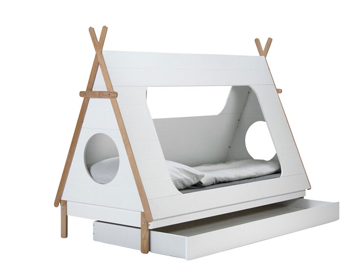 Spielbett TIPI 90 x 200 cm weiß