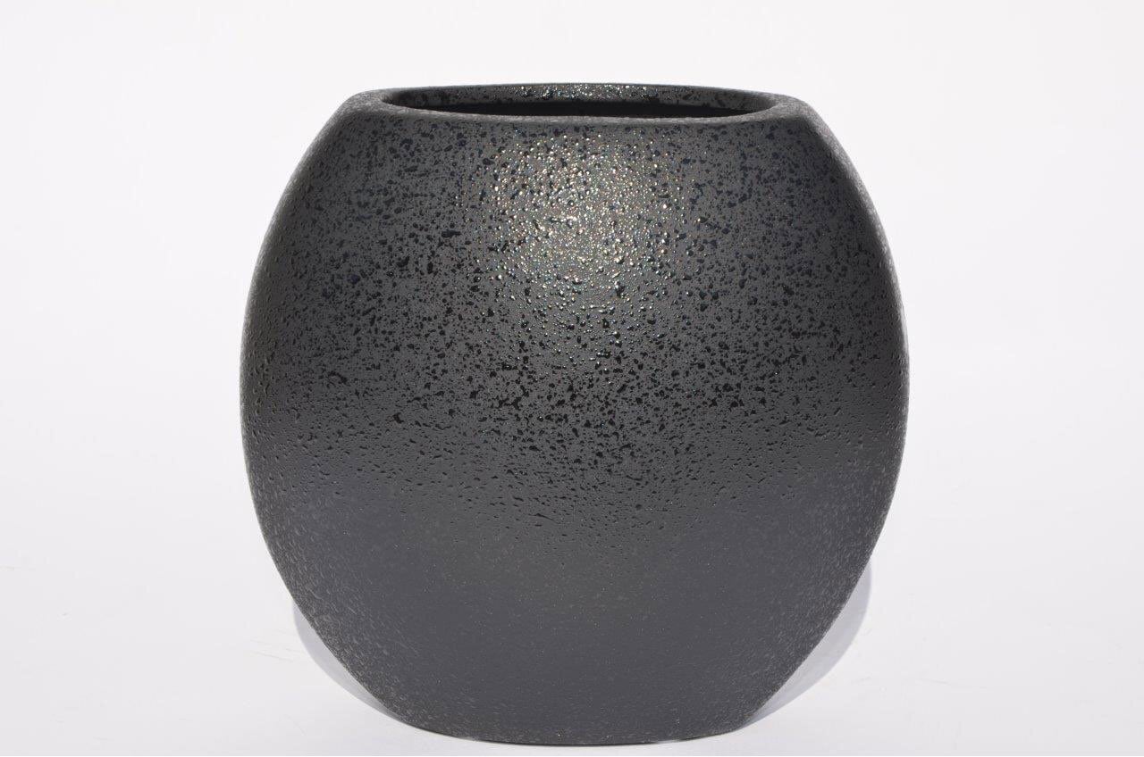 Vase STRUKTUR 16 cm schwarz matt