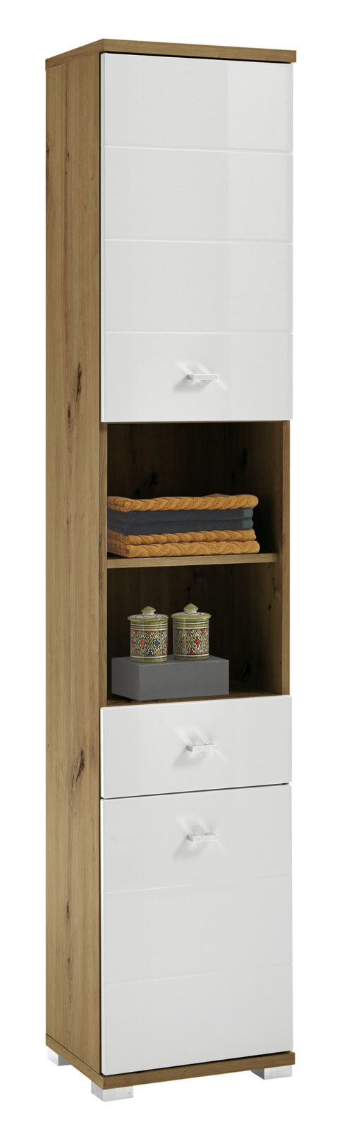 Hochschrank POOL Artisan Eiche/ weiß