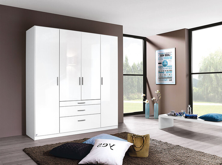 self Kleiderschrank DARIA 181 x 197 x 54 cm Holznachbildung weiß