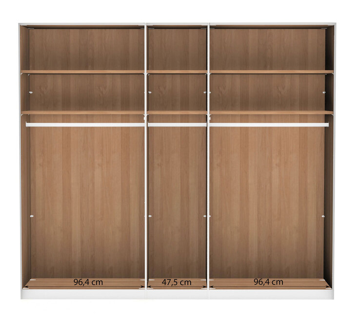 MONDO Kleiderschrank WEGA 250 x 216 x 58 cm Eiche teilmassiv braun
