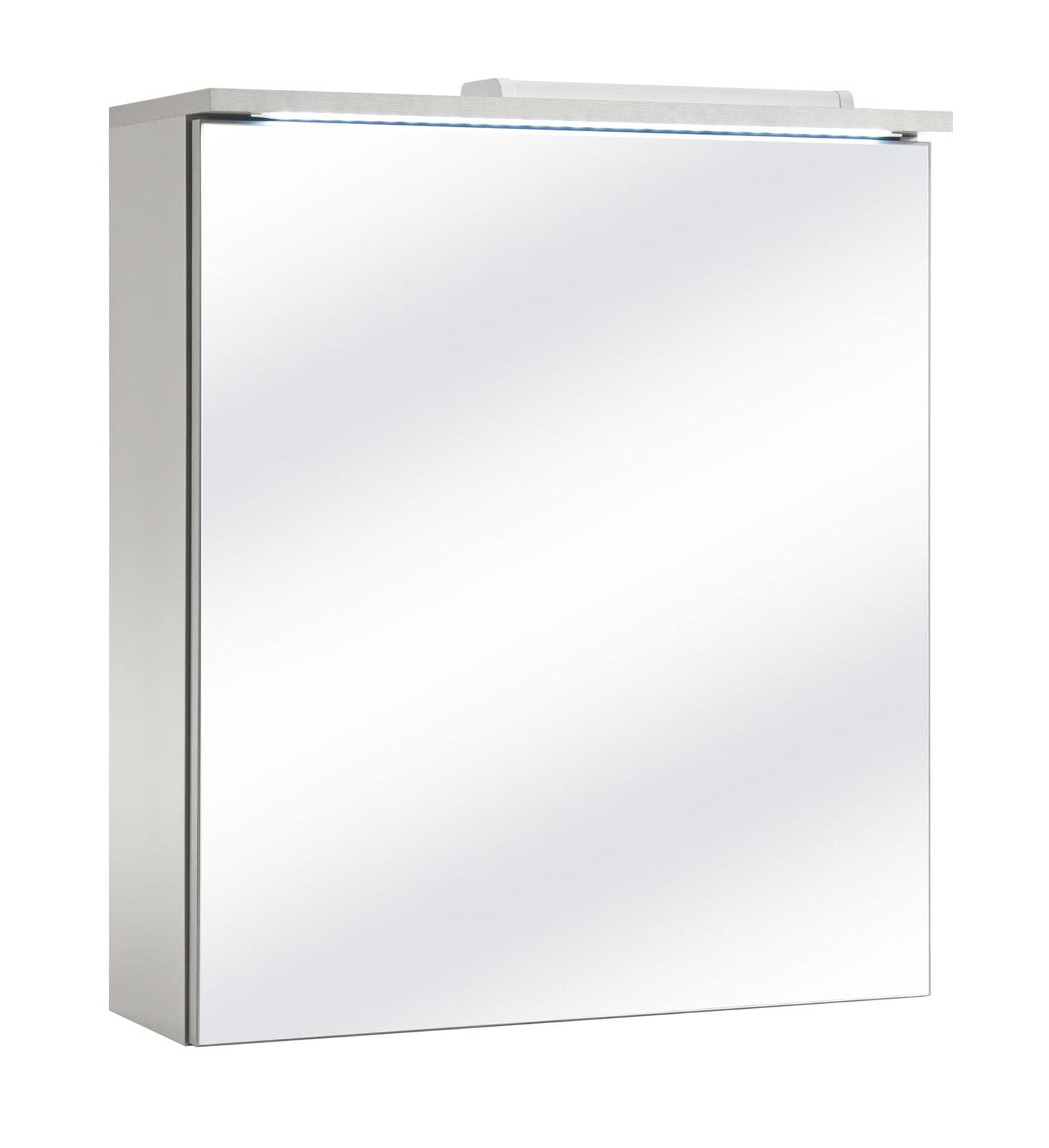 Spiegelschrank SEGNIS 60 x 68 cm Holznachbildung weiß