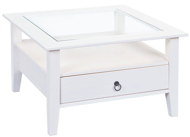 Couchtisch HENRY 75x45x75 cm Massivholz Kiefer weiß