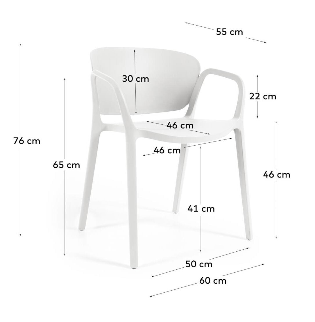 Kave Home Esszimmerstuhl ANIA 4er Set weiß