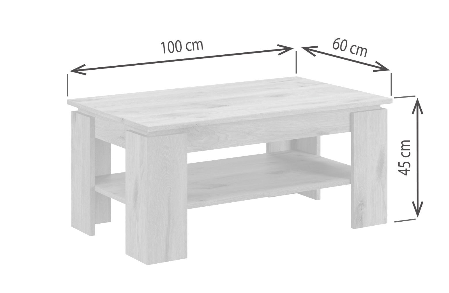 Couchtisch TITAN 100 x 60 cm weiß