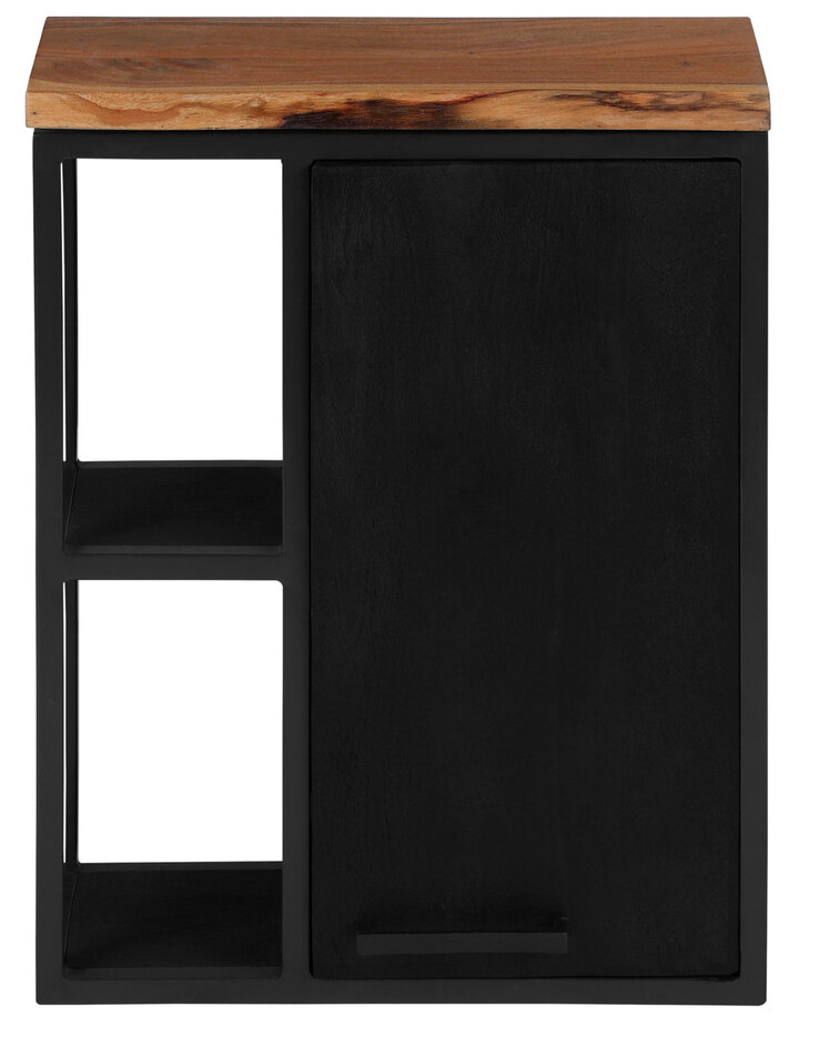 Hängeschrank NATURE CALLS 52 x 70 cm Schwarz/ Akazie Natur