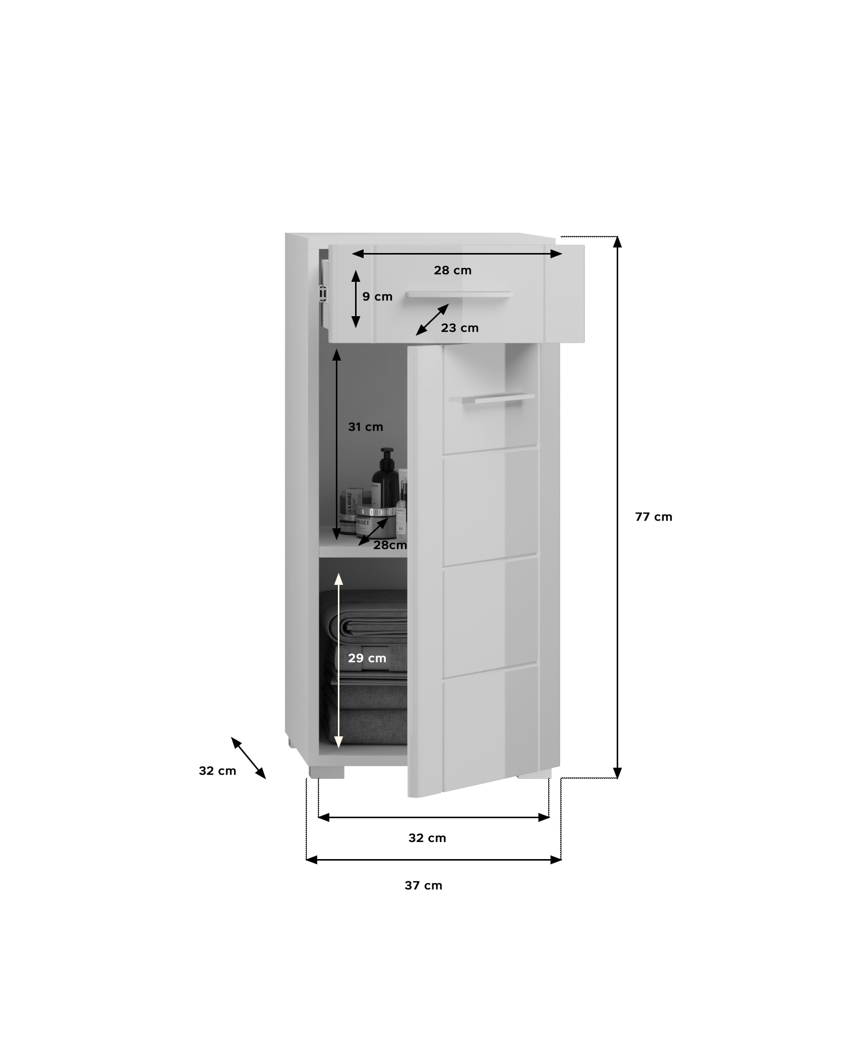 Bad-Standschrank VENICE weiß