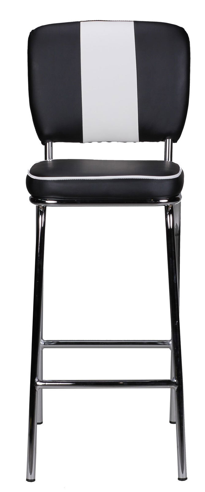 Barhocker Lederlook schwarz/weiß
