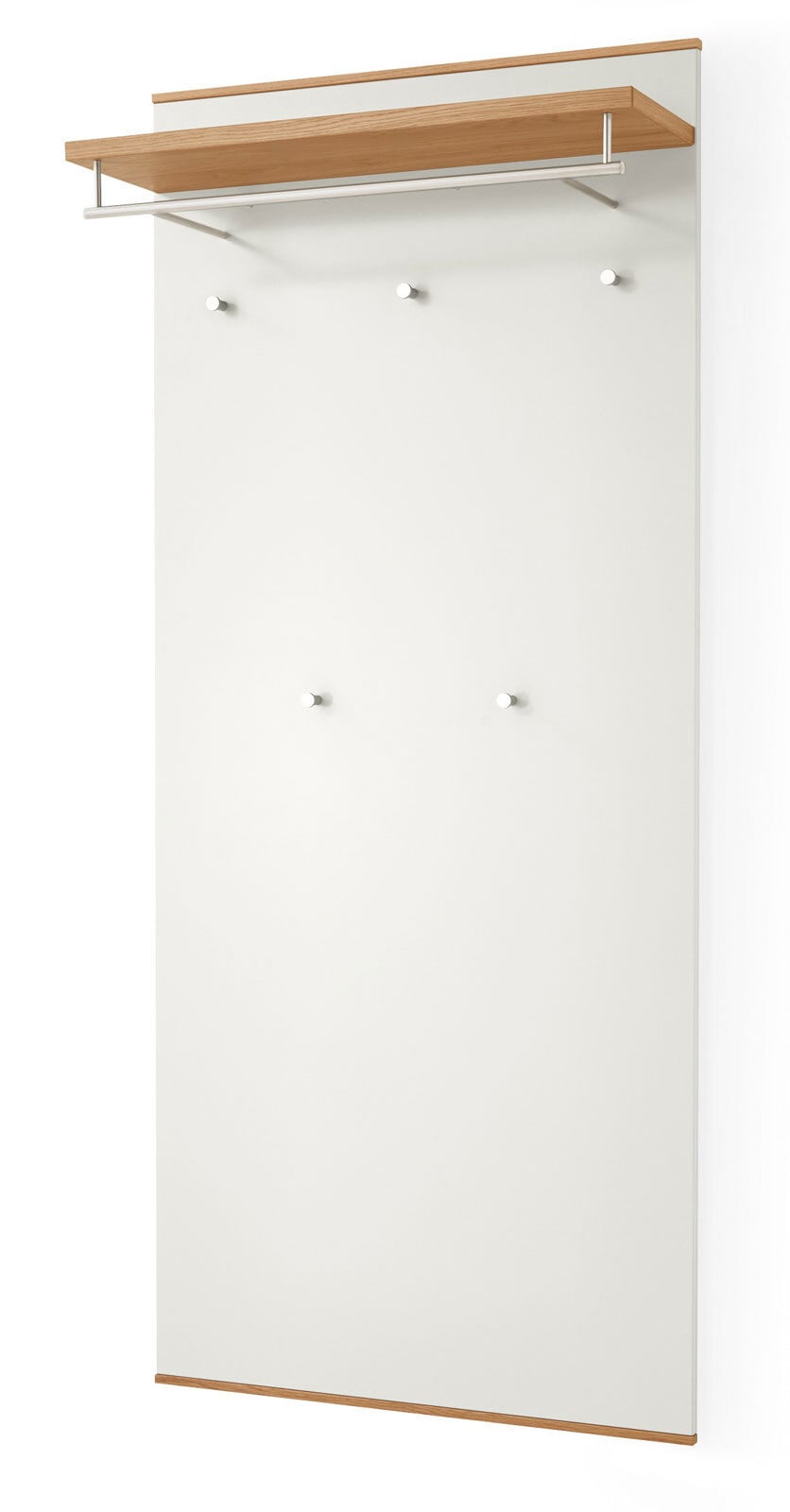 VOSS Garderobenpaneel LOVENO 80 x 183 cm Eiche/ Lack Samt weiß