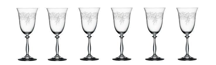 BOHEMIA SELECTION Rotweinglas ROMANCE 6er Set - je 350 ml