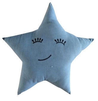 Kinder Dekokissen STERN 40 cm blau