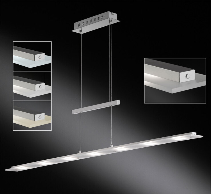 FISCHER & HONSEL CCT LED Pendellampe LARGO 135 cm nickelfarbig