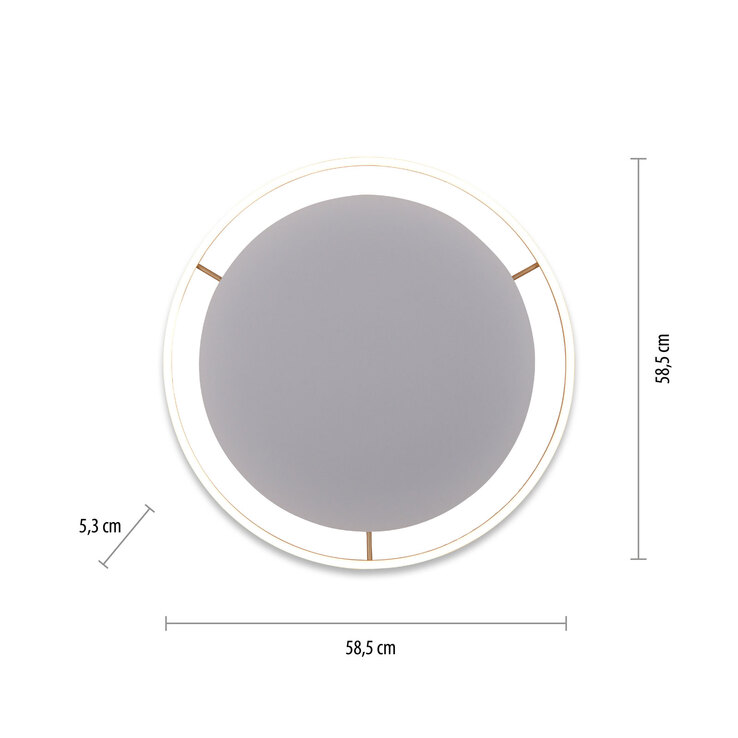 JUST LIGHT LED Deckenlampe RITUS 58 cm messingfarbig