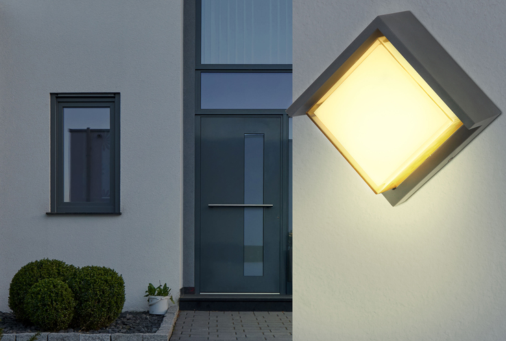 GLOBO LED Außenwandleuchte JALLA I 16x16 cm anthrazit